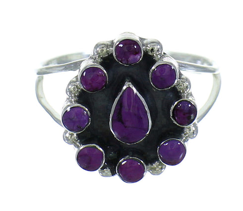 Genuine Sterling Silver Southwest Magenta Turquoise Ring Size 8 QX68833